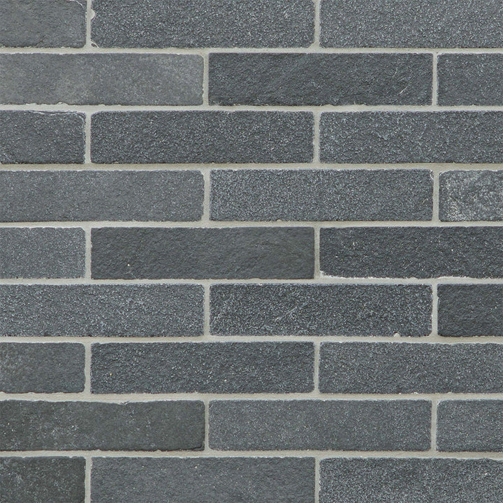 Lime Black, 2" x 8" Thin Brick | LIMLIMBLK0208T | Stone Tile