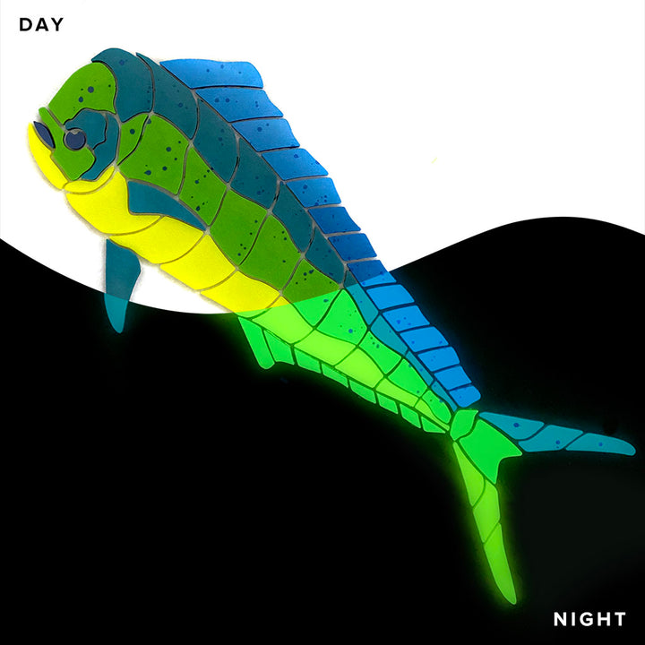 Bull Mahi, Left Pool Mosaic | Glow in the Dark Pool Mosaic TileBull Mahi, Left Pool Mosaic | Glow in the Dark Pool Mosaic Tile