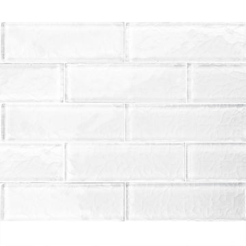 White 2" x 6" Glass Subway Tile | MS826W2 | Moonscape Series Pool Tile