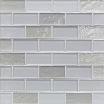 Mist Mixed, 1-1/2" x 3" Glass Pool Tile | Murrine Mosaics