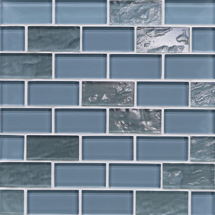 Morning Sky Mixed, 1-1/2" x 3" Glass Pool Tile | Murrine Mosaics