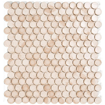 Coral 1 Barrels, 6/8" Glass Penny Round Mosaic by SICIS