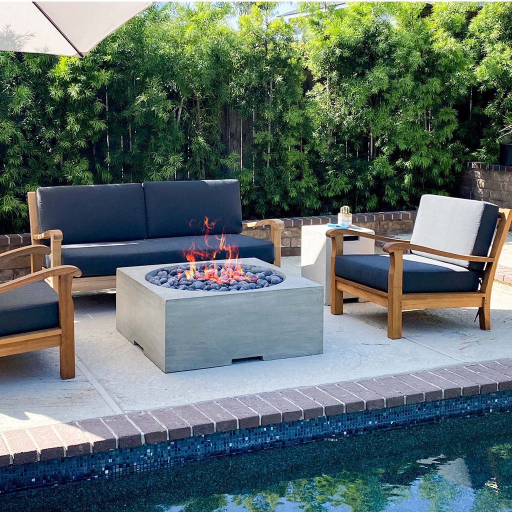 Prism Hardscapes Piazza Fire Table | Outdoor Gas Fire Pit – AquaBlu Mosaics