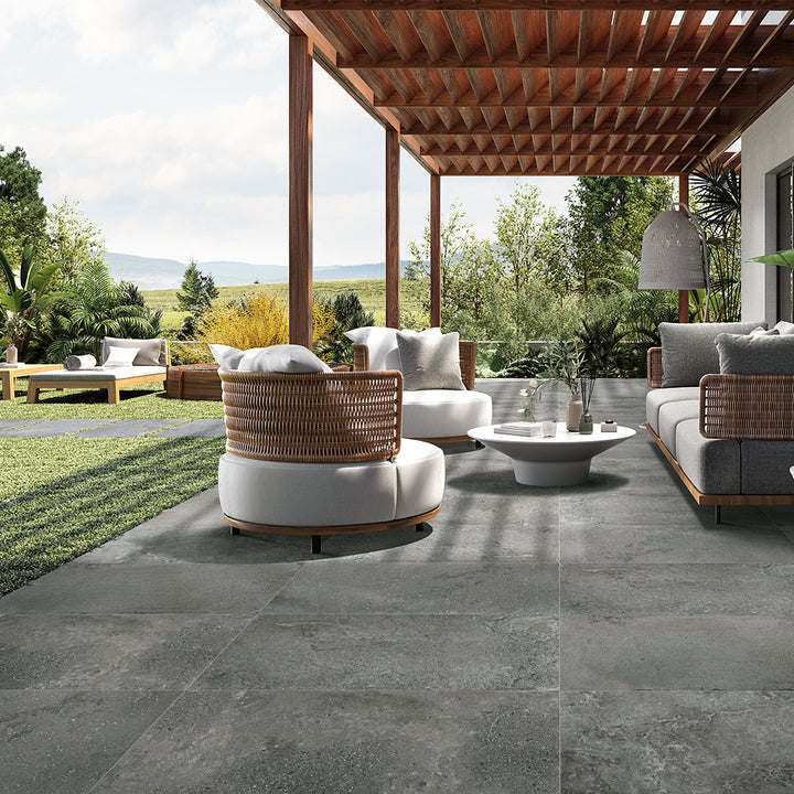 Dark Gray, 24" x 24" | 2CM Outdoor Paver | U.S. Porcelain Pavers