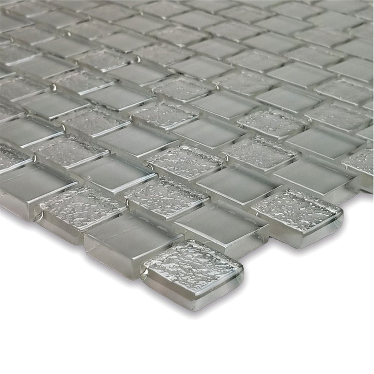 Gray 1 X 1 Glass Mosaic Tile Ss82323k2 Signature Series Aquablu Mosaics