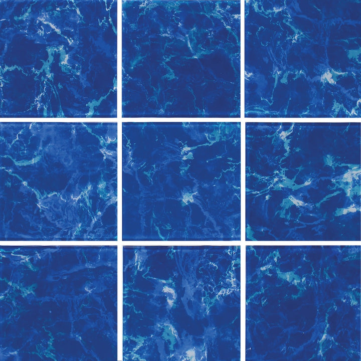 Zaffiro, 6" x 6" Glass Tile | TRMSTRAZAFFIR66 | Aquatica Pool Tile