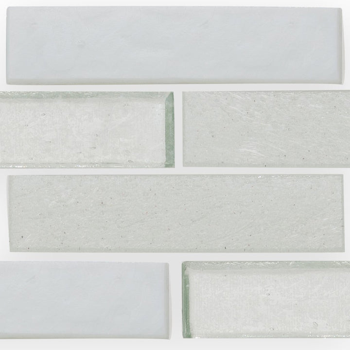 Snowfall, 1" x 4" Staggered Glass Tile | E14SNOWXXB | American Glass Mosaics