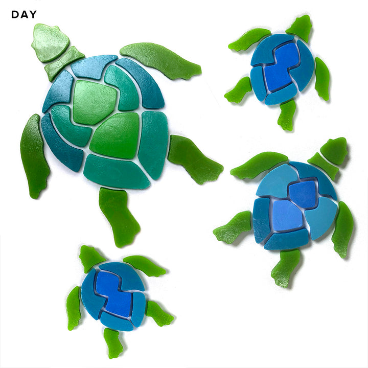 Swimming Turtle Family Pool Mosaic | Glow in the Dark Pool Tile