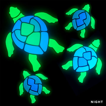 Swimming Turtle Family Pool Mosaic | Glow in the Dark Pool Tile