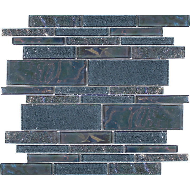 Treasure Series Moonstone Linear Mosaic Tile | TASTREAMOONSTML | Tesoro Glass Tile