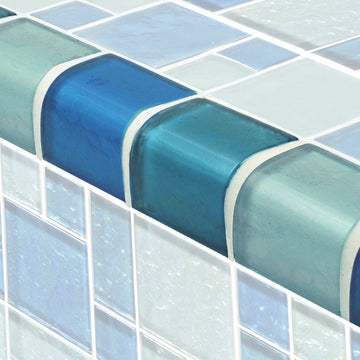 TRIM-GG8M2348B18 - Blue Blend Mixed, Trim - Glass Tile