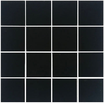 Crystal Series Black Solid 3" x 3" Glass Tile | TRMCRYSBLACKSOL3 | Tesoro Mosaic Tile