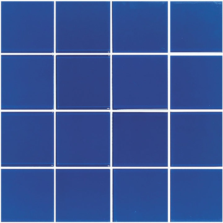 Crystal Series Cobalt Solid 3" x 3" Glass Tile | TRMCRYSCOBALSOL3 | Tesoro Mosaic Tile