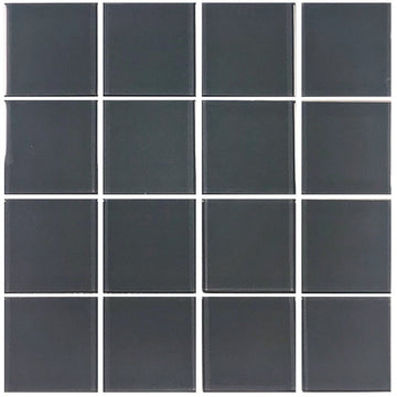 Crystal Series Grey Solid 3" x 3" Glass Tile | TRMCRYSGREYSOL3 | Tesoro Mosaic Tile