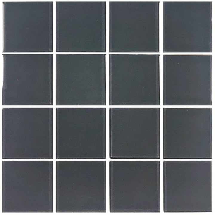 Crystal Series Grey Solid 3" x 3" Glass Tile | TRMCRYSGREYSOL3 | Tesoro Mosaic Tile