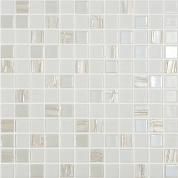 ASTRA WHITE - Astral White, 1" x 1" Vidrepur Glass Mosaic Tile