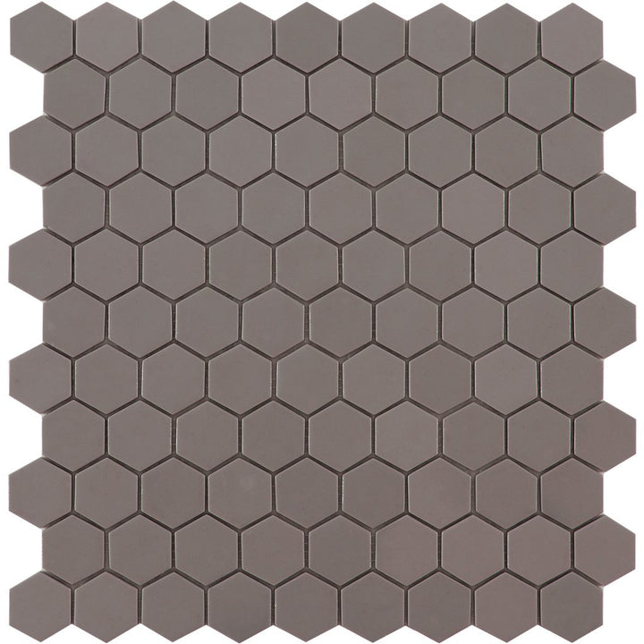 H35926M - Matte Frappe, Flat Hexagonal Vidrepur Glass Mosaic Tile