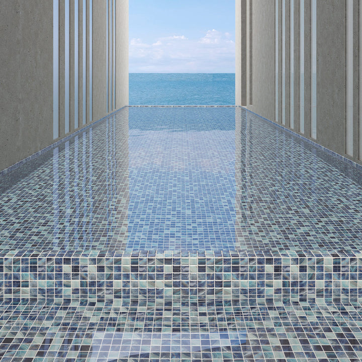 Glass Mosaic Pool | Royal, 1.5" x 1.5" Glass Tile | Vidrepur Nature Collection