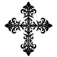 Baroque Cross - Black | CS-BCR1-36BK | Pool Mosaic – AquaBlu Mosaics