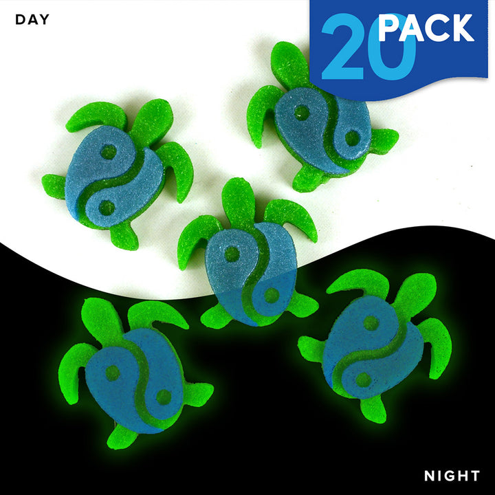 Mini Turtles, 20 Pack Pool Mosaic | Glow in the Dark Pool Tile