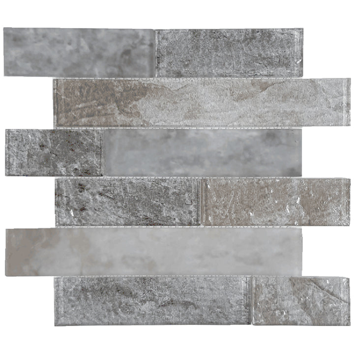 Hazel and Natural Blend, 2" x 6" Glass Tile | Glass Pool Tile